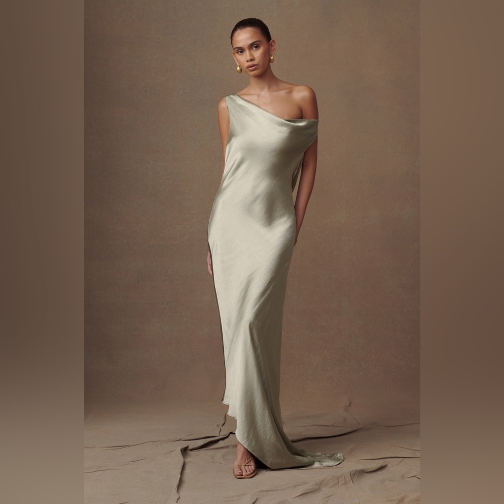Meshki Sage Green Backless Maxi Dress - Yvette Slip Maxi Dress NWT